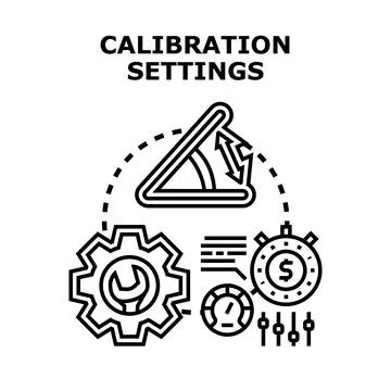 Calibration settings system for precise adjustment and control Stock Illustration