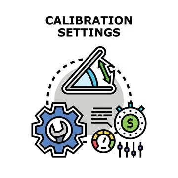 Calibration settings system for precise adjustment and control Stock Illustration