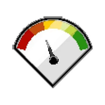 Calibration speedometer pixel art vector illustration Illustrazione stock