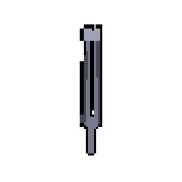 Calibration tuning fork pixel art vector illustration Stock Illustration