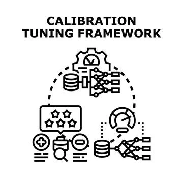 Calibration tuning framework optimizing system process Stock Illustration