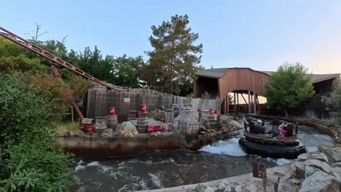 Calico River Rapids at Dusk – Knott’s Berry Farm, June 22, 2025 Stock Footage 312708641