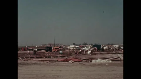 CALIFORNIA - 1963 - Construction workers working on a new structure in the heat Video stock 323259345