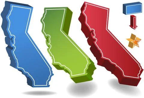 California 3d Stock Illustration