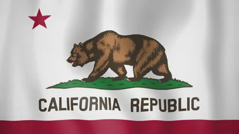 California animated flag. Seamless loop. 4K 스톡 동영상 145385253