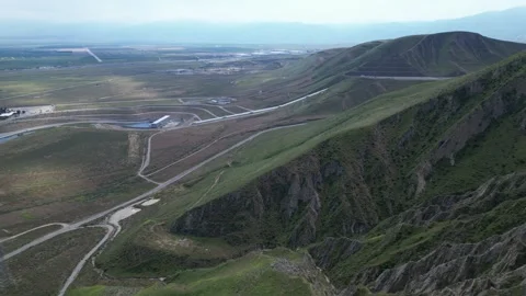 California Aqueduct and Large Scale Farmland Drone Aerial Footage Stock Footage 335400517
