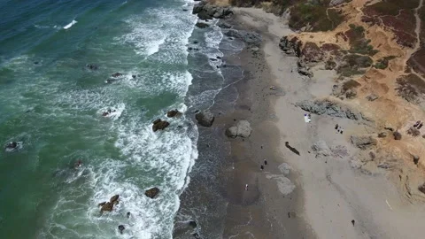 California Beach Drone Fly Out Dillon Beach during Summer Stock Footage 166200740