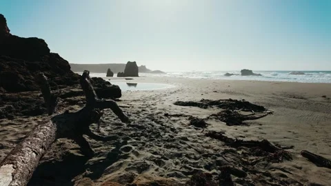 California beach in evening Stock Footage 285788889