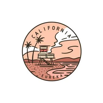 California Beach Ocean Stock Illustration