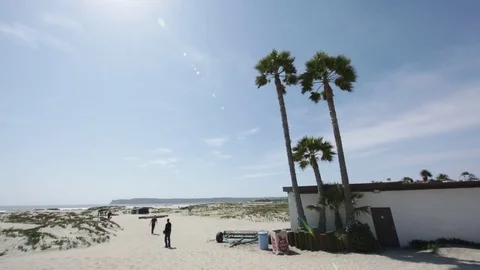 California Beach Sunny Day Stock Footage