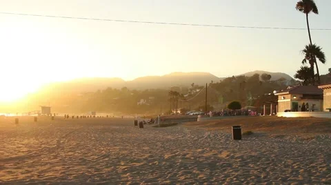 California Beach at Sunset Stock-Footage 67639302