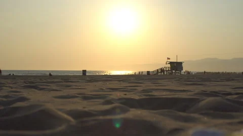 California Beach sunset Stock Footage 68530403