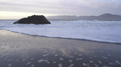 California Beach - Waves Rolling in Stock Footage 62611413