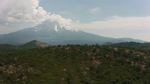California circa-2017, Aerial shot of Mt. Shasta.  Shot with Cineflex and RED Stock Footage