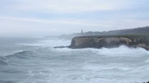 California Cliffs 06 - big wave Video stock 10831151