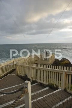 California coast viewing platform Stock Photos