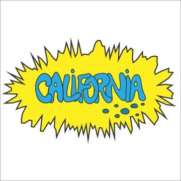 California comic graffity badge Stock Illustration