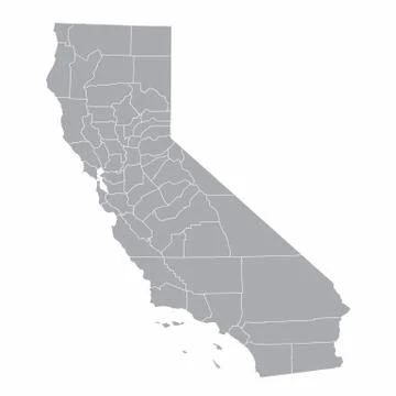 California counties map Stock Illustration