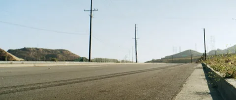 California Desert Road Empty Anamorphic 4K 24FPS Stock Footage 249140238