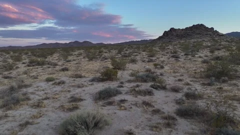 California Desert at Sunset Drone View of the mountains Stock Footage 280486808