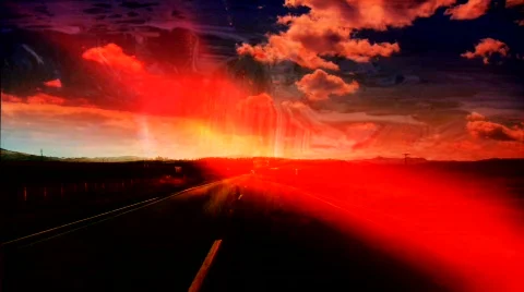 California Driving Energy Effect Stock Footage