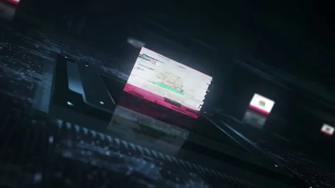 California flag on computer cpu Stock Footage 330463881