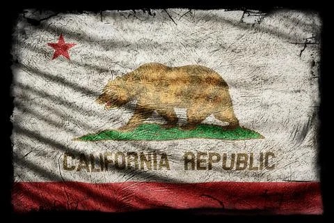 California Flag, Grunge Texture Stock Illustration