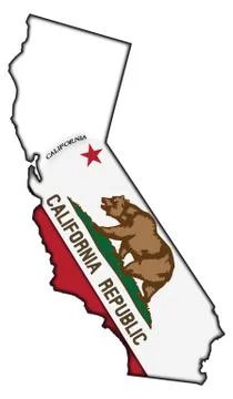California Flag In Map Stock Illustration