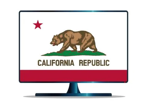 California Flag TV Stock Illustration