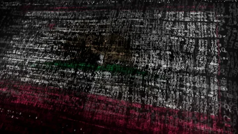 California flag waving with security code Stock Footage 330463372