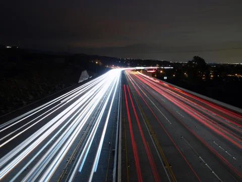 California freeway lights Stock Photos
