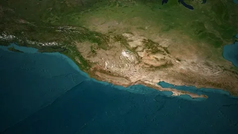 California Map animation Satellite View with Digital HUD Interface and Location  Stock Footage 322041381