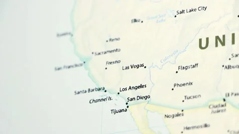 California on a Map (with Defocus) Stock Footage 90277835