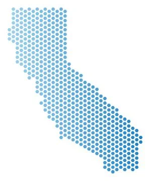 California Map Hex Tile Mosaic Stock Illustration