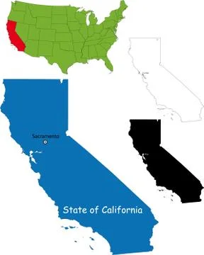 California map Stock Illustration