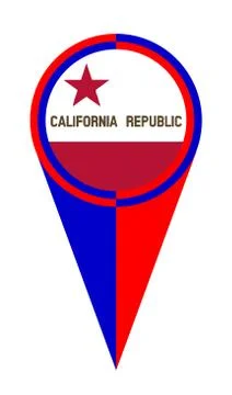 California Map Pointer Location Flag Illustrazione stock