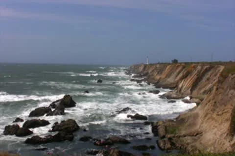 California Pacific Coast 01 Lighthouse in Point Arena Stock Footage