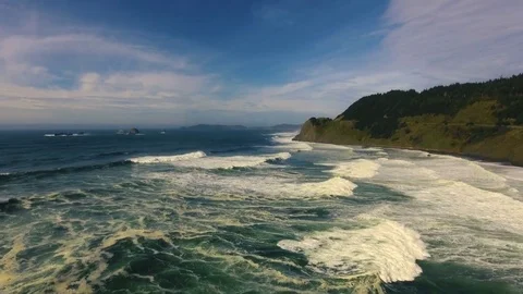 California PCH Waves Stock Footage 80725568