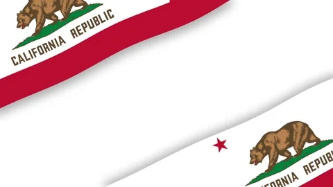California Republic Flag Frame with White Copy Space for Text. Stock Footage 341735236