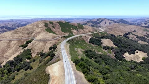 California Roadway aerial pullout Stock Footage 340625636