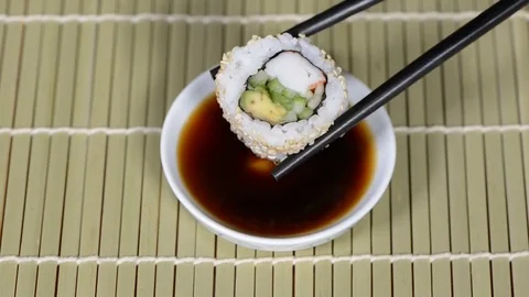 California roll sushi Stock Footage 73588971