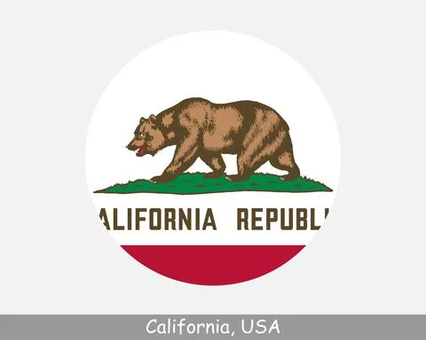 California Round Flag Stock Illustration