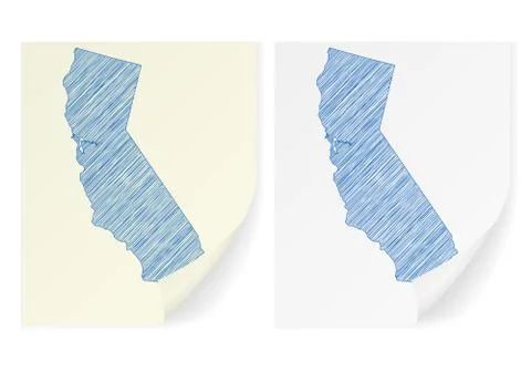 California scribble map Stock Illustration