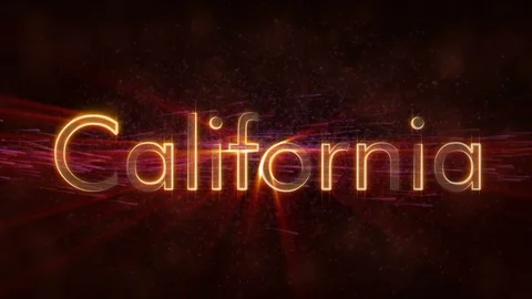 California - Shiny looping state name text animation Stock Footage 99573588