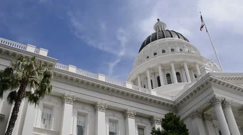 California State Capitol Building in Sacramento Stock Footage