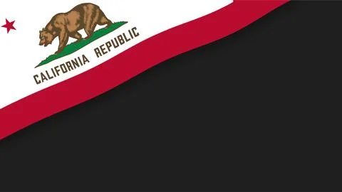 California State Flag Diagonal Design on Dark Black Background. Stock Illustration