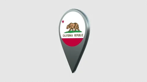 California State Flag Location Map Marker Pin With Alpha Channel Looped Stock Footage 239455654