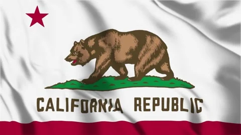 California State Flag Loop 4K Stock Footage 243873653