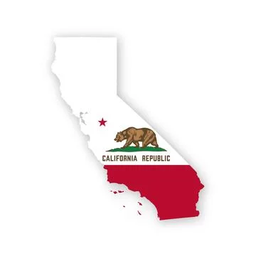 California State Flag Map Stock Illustration