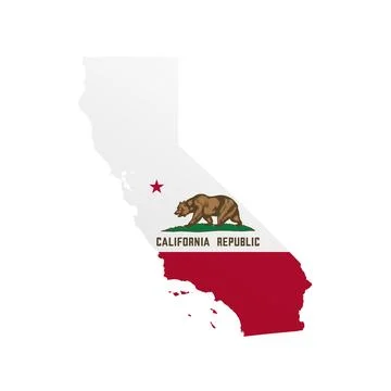 California State Flag Map Stock Illustration
